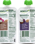 Sprout Organic Baby Food, Stage 4 Toddler Smoothie Pouches, Blueberry Banana & Berry with Coconut Milk Variety Pack, 4 Oz Purees (Pack of 12)