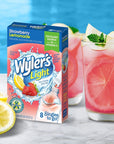 Wylers Light Singles To Go Drink Mix Strawberry Lemonade 6 Pack 48 Drink Sticks Total