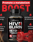 HivoBurn 4X Keto Diet Pills & Weight Management Supplement for Men & Women with MCT Oil, Green Coffee Bean Extract Raspberry Ketones - Vegan Capsules