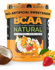 Nutrology BCAA Natural Powder - Non-GMO, Plant Sourced Amino Acid Drink Mix, Improve Performance, Enhance Recovery - Boost Immune Health, No Artificial Colors - BCAA Powder - Tropical - (30 Servings)