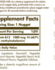 Solgar Methylcobalamin 1000 mcg, 60 Nuggets - Supports Energy Metabolism - Body-Ready, Active Form of Vitamin B12 - Vitamin B - Non GMO, Vegan, Gluten & Dairy Free, Kosher - 60 Servings