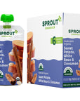 Sprout Organic Baby Food, Stage 2 Pouches, Sweet Potato & White Bean Plant Powered Protein, 3.5 Oz Purees (Pack of 12)