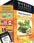 Pure Soursop Tea Case of 360 Organic Tea Bags made with Pure Graviola Leaf Guanabana Leaves Moksha Ayurveda