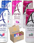 Aspire Healthy Energy Drinks  Assortment Flavors of Raspberry Acai Black Raspberry and Mixed Berries  12 Fl oz Pack of 5  Every Order is Elegantly Packaged in a Signature BETRULIGHT Branded Box