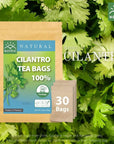 WANMAI29 Cilantro Tea Bags 30Count Natural Sugar Free Drink Supports Vegan and Ketogenic Diets No Caffeine or Harsh Additives 100 Real Herb in Kraft Steeping Bag