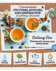 Fermentaholics USDA Certified Organic LooseLeaf Oolong Tea  Perfect For Homebrewing Kombucha Hot Tea And Iced Tea  OU Kosher Certified  Premium Taste Aroma And Flavor