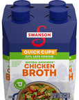 Swanson Natural Goodness 33% Less Sodium Chicken Broth, 8 oz Quick Cups (Pack of 4)