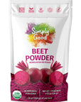 SIMPLY GOOD Organic Beet Powder  423 oz Pouch 24 Servings  NutrientRich Superfood NonGMO Vegan GlutenFree Kosher  Sourced from Natural Organic Farms