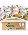 Awsum Organics Baby Snacks - Happy Healthy Baby Food - Snack for babies - Vegan Kosher Gluten Free - Natural Plant Based Protein Puffs - Non-Allergy - No Added Sugar 0.75 Oz Bag (Variety, 4 packs).