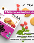 Olyra Fruit Bars Raspberry  Fruit Filled Breakfast Cookies  Kids Healthy Snacks  Low Sugar Prebiotic High Fiber PlantBased Protein Cookies  Vegan USDA Certified Organic  Boost Energy and Immunity  4 Count Pack of 3