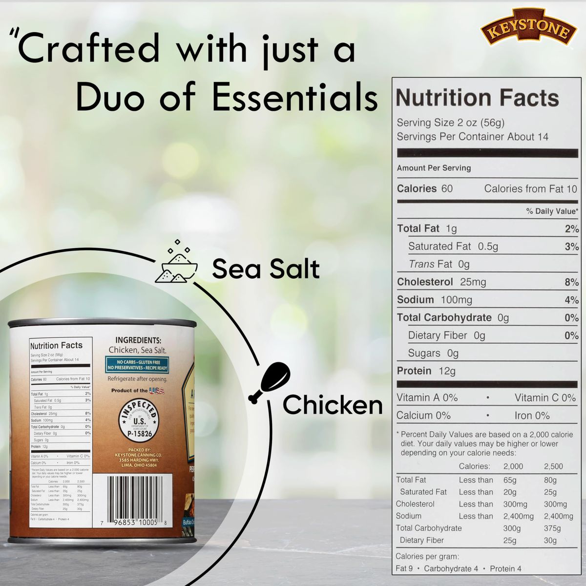 Keystone All Natural Premium Canned Chicken 28 Oz Fully Cooked  No Water Added  Ready to Meat  Quick Meals Emergency Survival Food Canned Meat Pack of 6