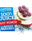 Capri Sun 100 Fruit Punch Juice ReadytoDrink Juice 40 Pouches 4 Boxes of 10