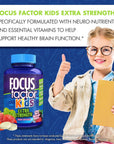 Focus Factor Kids Extra Strength Daily Chewable for Brain Health Support, 120 Count - Vitamins - Quality Formula - Gluten & Dairy Free Supplements for Children - No Artificial Sweetener