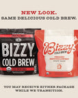 Bizzy Organic Cold Brew Coffee  Smooth  Sweet Blend  Coarse Ground Coffee  Medium Roast  Micro Sifted  Specialty Grade  100 Arabica  Brew Bags  12 Count  Makes 42 Cups