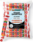 Giant Smartie Hard Candy Roll Assorted Flavors 15 Count  Bulk Jumbo Smarty Candy Roll Individually Wrapped Large Smartees Nostalgic Candy Gluten Free Vegan Candy  By Dr Variety