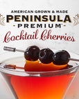 Peninsula Premium Cocktail Cherries  Award Winning  Deep BurgundyRed  Silky Smooth Rich Syrup  Luxe Fruit Forward SweetTart Flavor  American Grown  Made 105 oz 3Pack