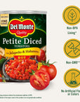 Del Monte Petite Canned Hot Diced Tomatoes with Jalapeno and Habanero 145 Ounce Pack of 12