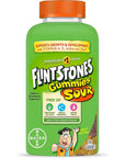 Flintstones Sour Gummy Vitamins For Kids, Kids Multivitamin Gummies with Vitamins C, B6, B12, A & Vitamin D, Support Kids Growth and Development, 180 Count