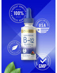 Carlyle Vitamin B12 Sublingual | 10,000mcg | 2 fl oz | Vegetarian, Non-GMO, Gluten Free Liquid Drops