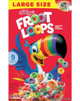 Kelloggs Froot Loops Breakfast Cereal Fruit Flavored Breakfast Snacks with Vitamin C Large Size Original 82lb Case 10 Boxes