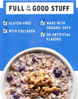 purely elizabeth Collagen Protein Oats, Blueberry Walnut, Amaranth, Quinoa Flakes, Coconut Sugar, Chia Seeds,Gluten-Free, Non-GMO, 8 oz (3 Ct.)