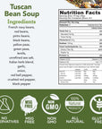 salt sisters Tuscan Bean Soup Unique Dried Bean Blend with Tuscan Farmhouse Seasoning GMO Free MSG Free Resealable Pouch 85 oz