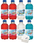 Hawaiian Punch Variety Pack 10oz Bottles Pack of 8 with Bay Area Marketplace Napkins