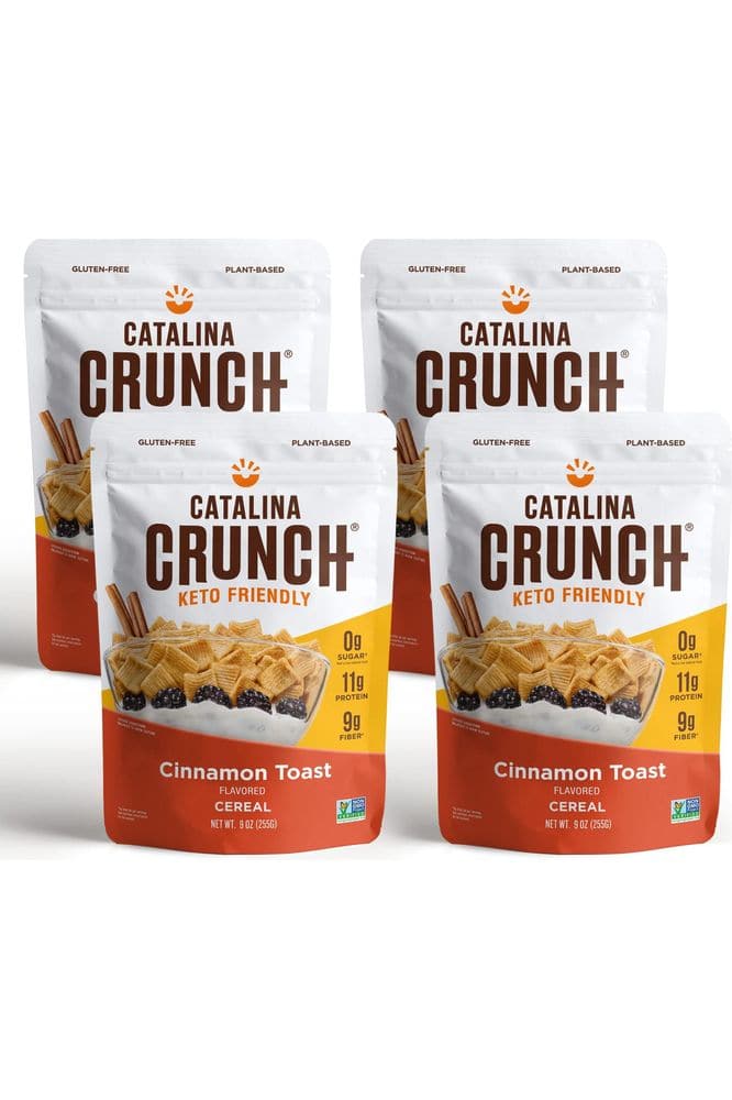 Catalina Crunch Cinnamon Toast Keto Cereal 4 Pack (9oz Bags) | Low Carb, Sugar Free, Gluten Free | Keto Snacks, Vegan, Plant Based Protein | Breakfast Protein Cereals | Keto Friendly Food 9 oz (Pack of 6)