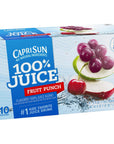 Capri Sun 100 Fruit Punch Juice ReadytoDrink Juice 40 Pouches 4 Boxes of 10