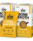 Bone Brewhouse - 2 pack - Chicken Bone Broth Protein Powder - Lemon Ginger Flavor - Keto & Paleo Friendly - Instant Soup Broth - 10g Protein - Natural Collagen & Gluten-Free - 10 Individual Packets