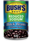 BUSHS BEST Reduced Sodium Black Beans Source Of Plant Based Protein And Fiber Low Fat Gluten Free 16 oz