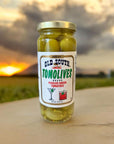 Old South Tomolives Pickled Green Tomatoes 2 Pack 16 oz each bundled with 4 count Laras Gourmet Passion coasters