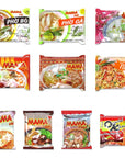 MAMA Top Ramen Instant Noodles Variety 10 Pack with Free Snacks Included Care Package College Student Food Sampler Office