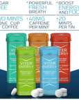 Viter Energy 40mg Caffeine Mints, Sugar Free, B Vitamins Vegan - 120pcs Total