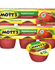 Motts Fruit Snacks on the Go Applesauce Strawberry Tasty Bite Apple Sauce Snacks Made From Apples  Strawberry  Gluten Free Snacks for Kids  Adults Nut  Dairy Free  Vegan Snacks Keto Friendly by BETRULIGHT  4 oz Cups 2Pack Sleeves 12 Cups Total