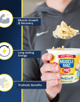 Macaroni and Cheese Microwavable Cups Made With Probiotics And MTC Oil 20g Protein Per Serving Real White Cheddar Cheese By MUSCLE MAC PRO 12 Pack