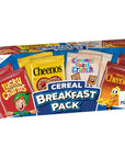 General Mills Breakfast Cereal Variety Pack, Lucky Charms, Cinnamon Toast Crunch, and Cheerios Varieties, Single Serve Snacks, 9.14 oz (8 Pouches)