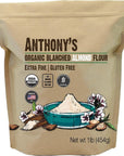 Anthony's Organic Almond Flour, 1 lb, Blanched, Gluten Free, Non GMO, Keto Friendly, Extra Fine, Low Carb