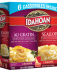 Idahoan Au Gratin and Scalloped Homestyle Casserole Potatoes Made with GlutenFree 100Percent Real Idaho Potatoes Combo Pack of 6 Boxes 5 Servings Each