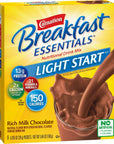 Carnation Breakfast Essentials Light Start Powder Drink Mix Rich Milk Chocolate 8 Count Box of Packets Packaging May Vary