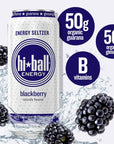 Hiball Clean Energy Seltzer Water Caffeinated Sparkling Water Made with Vitamin B12 and Vitamin B6 Sugar Free 16 Fl Oz Pack of 8 Blackberry