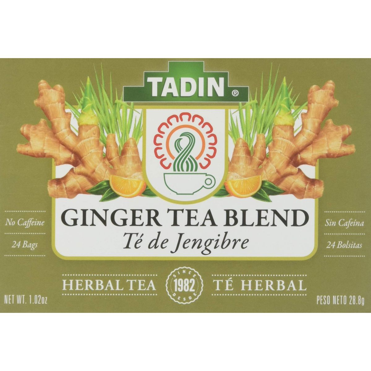 Tadin Herb and Tea Caffeine Free Ginger Root 24 Count Pack of 6