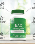 NAC 600mg N-Acetyl Cysteine 60 vegecaps Non GMO