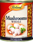 Roland Foods Medium  Large Button Mushrooms 16 Ounce Can Pack of 4