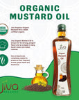 Jiva Organics Organic Mustard Oil 1 Liter Bottle (33.8 Ounce) - Non-GMO, Premium, Cold Pressed