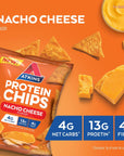 Atkins Nacho Cheese Protein Chips, 4g Net Carbs, 13g Protein, Gluten Free, Low Glycemic, Keto Friendly, 12 Count