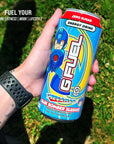 G Fuel Blue Bomber Slushee  Icy Blue Raspberry Slush Energy Drink Inspired by Mega Man 16 oz can 12pack case