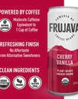 Frujava Sparkling Cherry Vanilla Energy Drink Natural Caffeine from Coffee Organic GlutenFree Vegan 80mg of Caffeine Organic Clean Energy Drink Alternative 12 Fl Oz Pack of 12