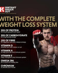 ROAR AMBITION Instant Knockout Complete High Protein Meal Replacement Shake - Vanilla - 400 Calories, 35g Protein, 26 Vitamins & Minerals, 13g Fiber - Ideal for Weight Loss & Muscle Growth and Repair, 14 Servings.