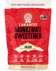 Lakanto Golden Monk Fruit Sweetener with Erythritol - Raw Cane Sugar Substitute, Zero Calorie, Keto Diet Friendly, Zero Net Carbs, Baking, Extract, Sugar Replacement (Golden - 3 lb)